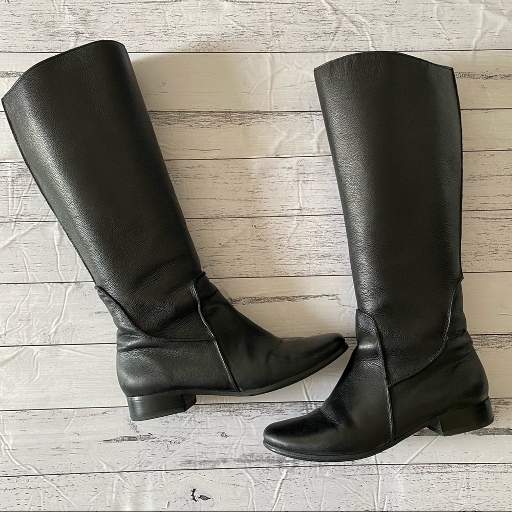 Diane Von Furstenberg | Black Leather Tall Boots - Picture 10 of 10